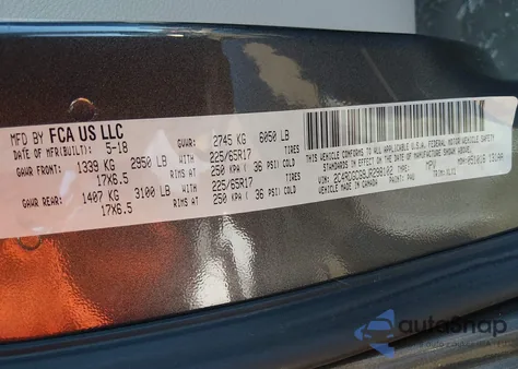 2018 Dodge Grand Caravan Sxt z USA, uszkodzony, nr VIN 2C4RDGCG9JR298102